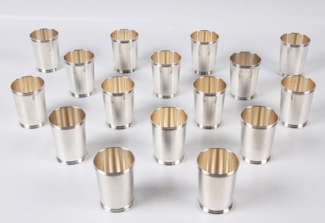 63 TROY OZS., 16 STERLING SILVER MINT JULEP CUPS (1 of 1)