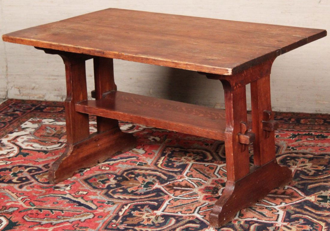 PRIMITIVE STYLE PINE TRUSSELL TABLE (1 of 1)
