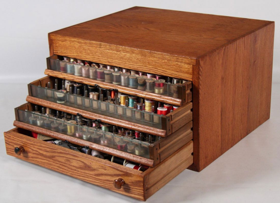 AMERICAN OAK SPOOL CABINET (1 of 2)