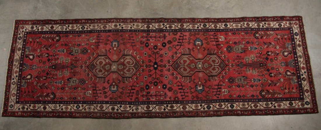 ORIENTAL RUG 3'4" X 10' HAMADAN: ORIENTAL RUG 3'4" X 10' HAMADAN