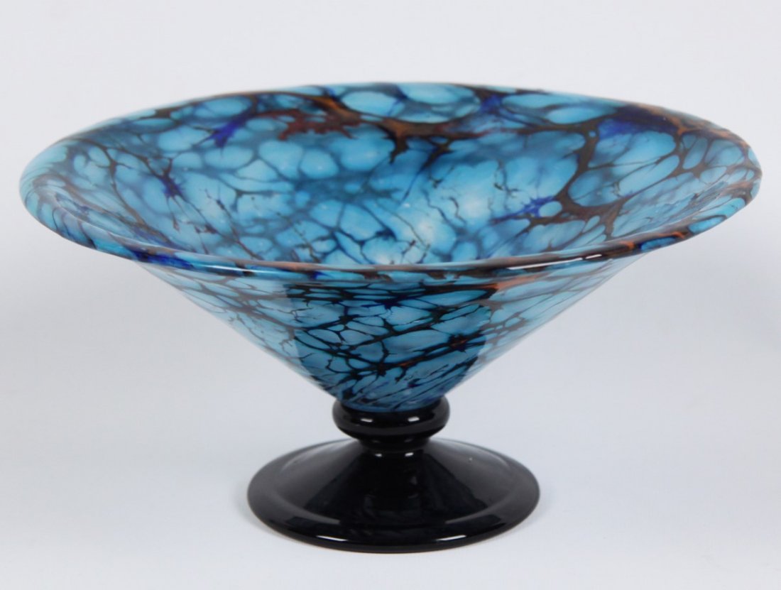 SIGNED ART GLASS COMPOTE (1 of 5)