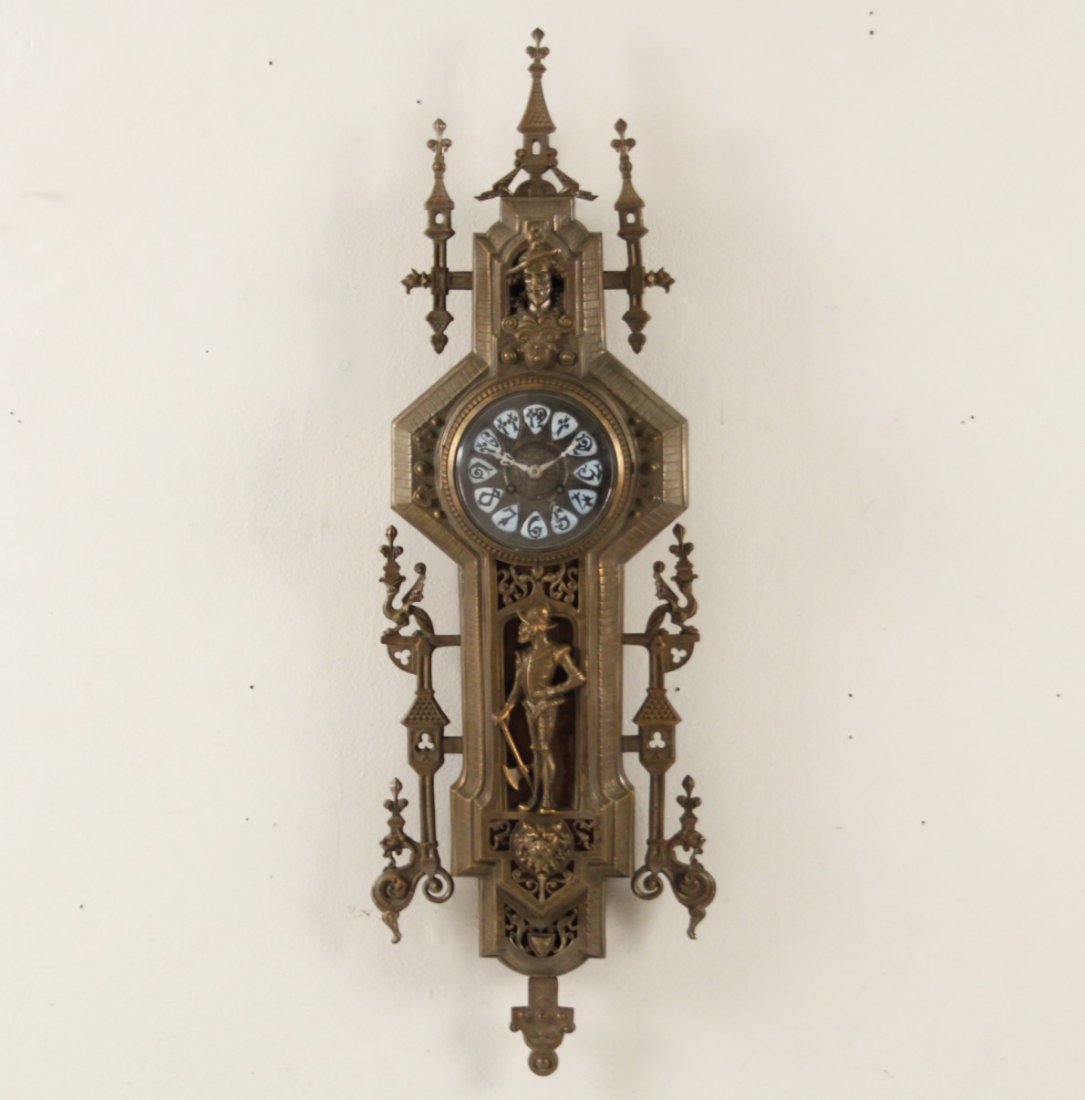FRENCH RENAISSANCE STYLE BRONZE CARTEL CLOCK (1 of 5)