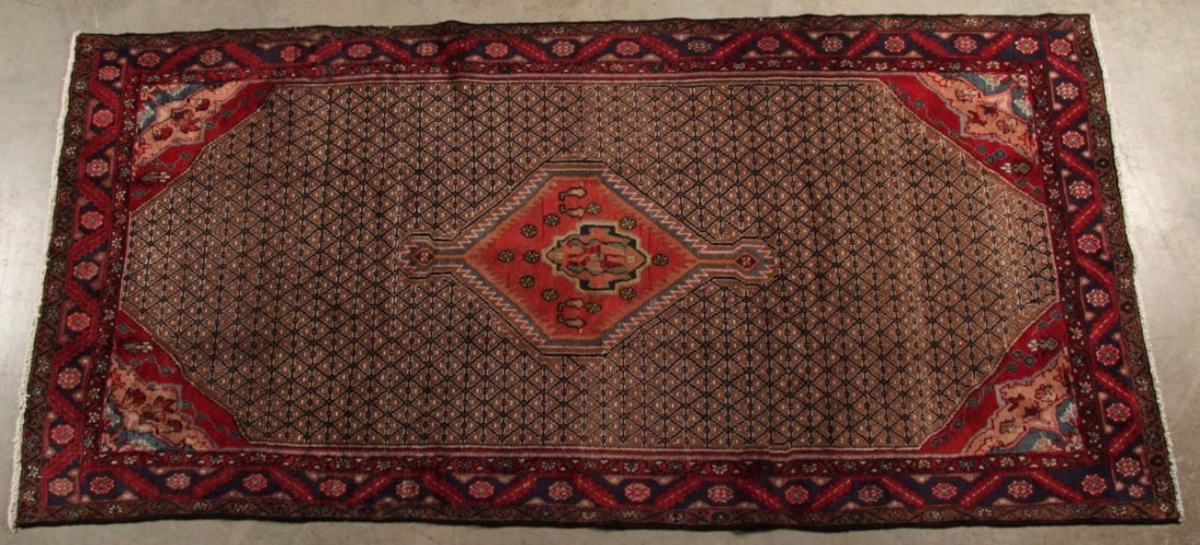 ORIENTAL RUG 3'5" X 10' HAMEDAN: ORIENTAL RUG 3'5" X 10' HAMEDAN