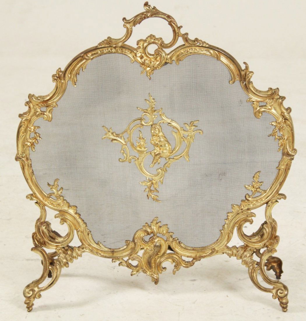 FRENCH GILT BRONZE FIRE SCREEN (1 of 2)