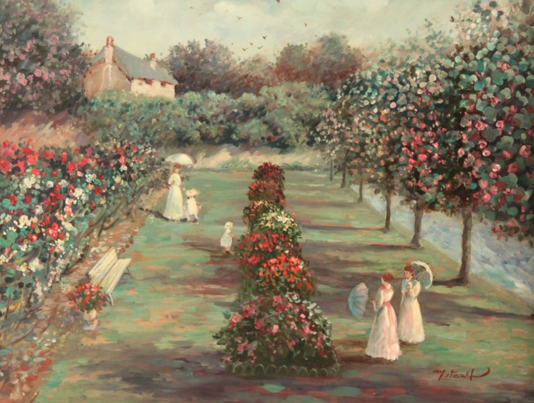 DECORATIVE 20TH C. FRENCH IMPRESSIONIST STYE PAINTING (1 of 4)