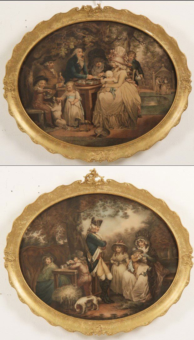 PAIR OF OVAL FRAMED MEZZOTINTS (1 of 5)