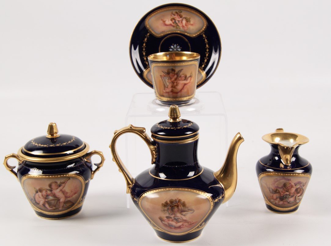 5 PIECE ROYAL VIENNA TEA SERVICE (1 of 3)