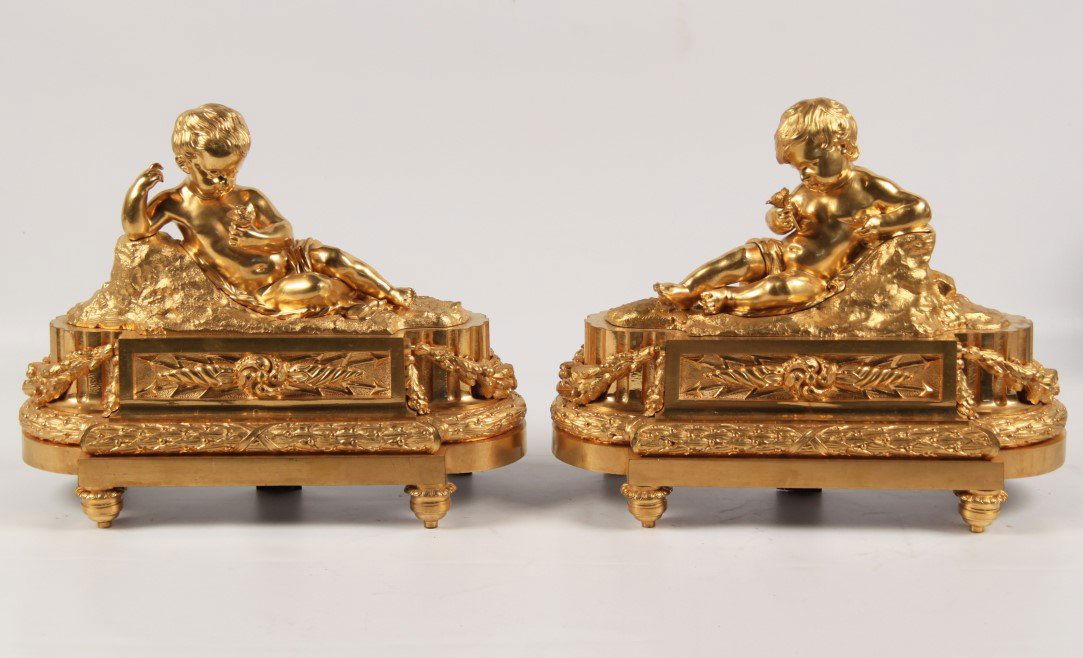 PAIR OF 19TH C. FRENCH DORE BRONZE CHENET (1 of 2)