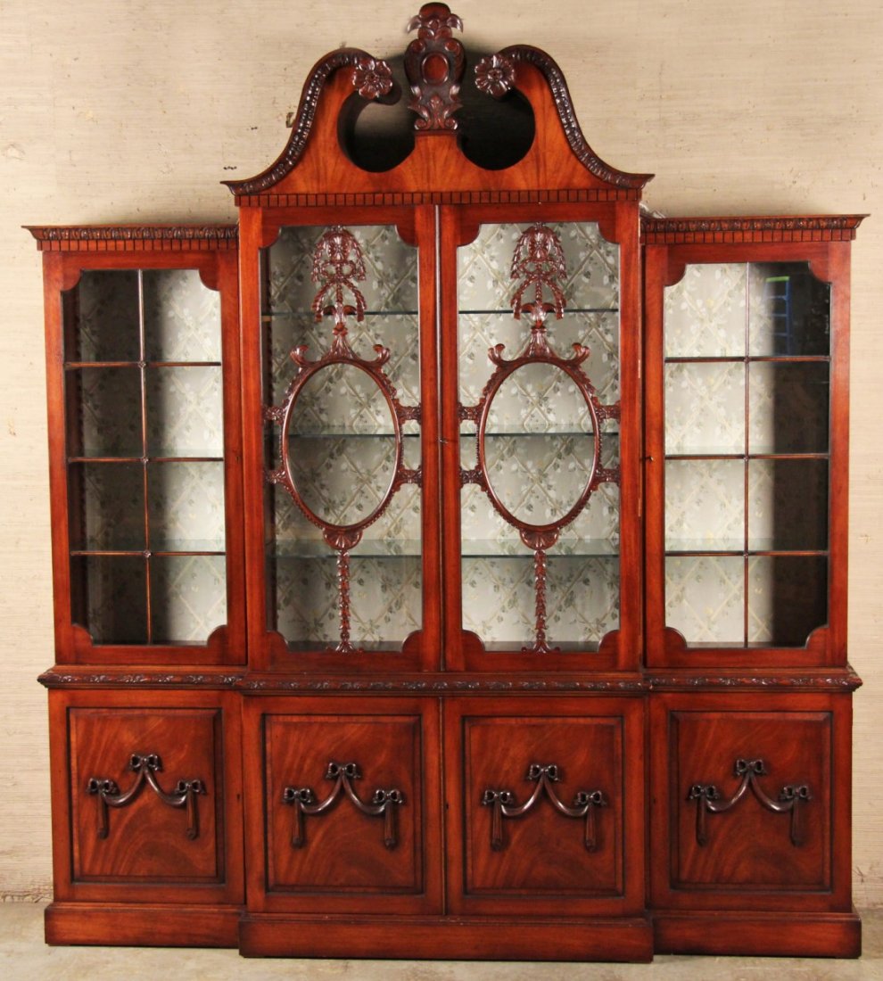 GEORGIAN DESIGNED MAHOGANY BREAKFRONT BOOKCASE (1 of 1)