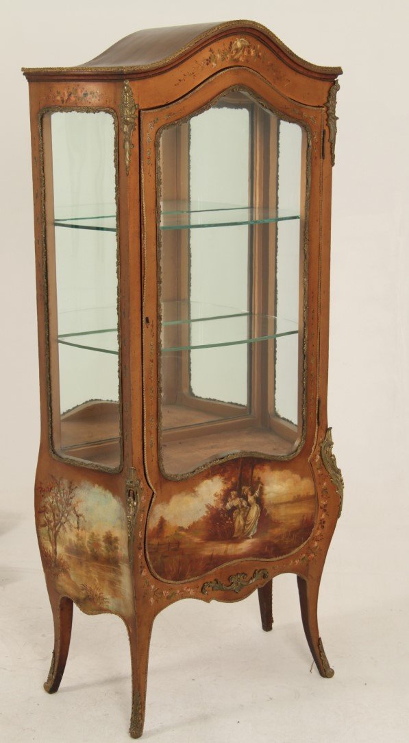 FRENCH BRONZE MOUNTED VITRINE CABINET (1 of 3)