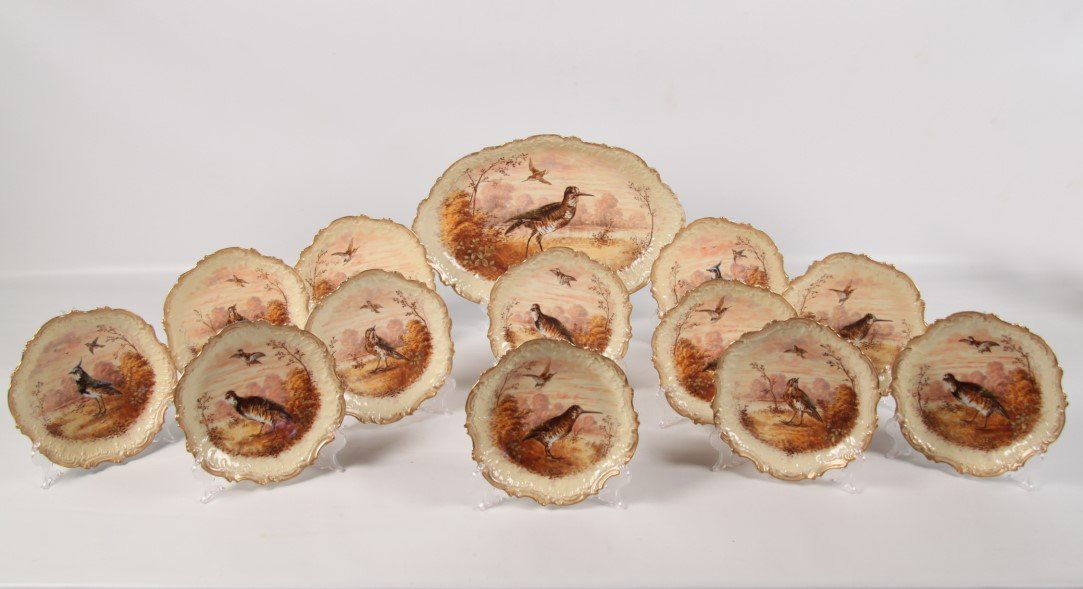 13 PIECE LIMOGES PORCELAIN GAME BIRD SET (1 of 4)