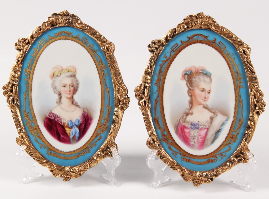 PAIR OF FRENCH SEVRES PORTRAIT PLAQUES (1 of 4)