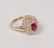 14K DIAMOND AND RUBY LADY'S DINNER RING