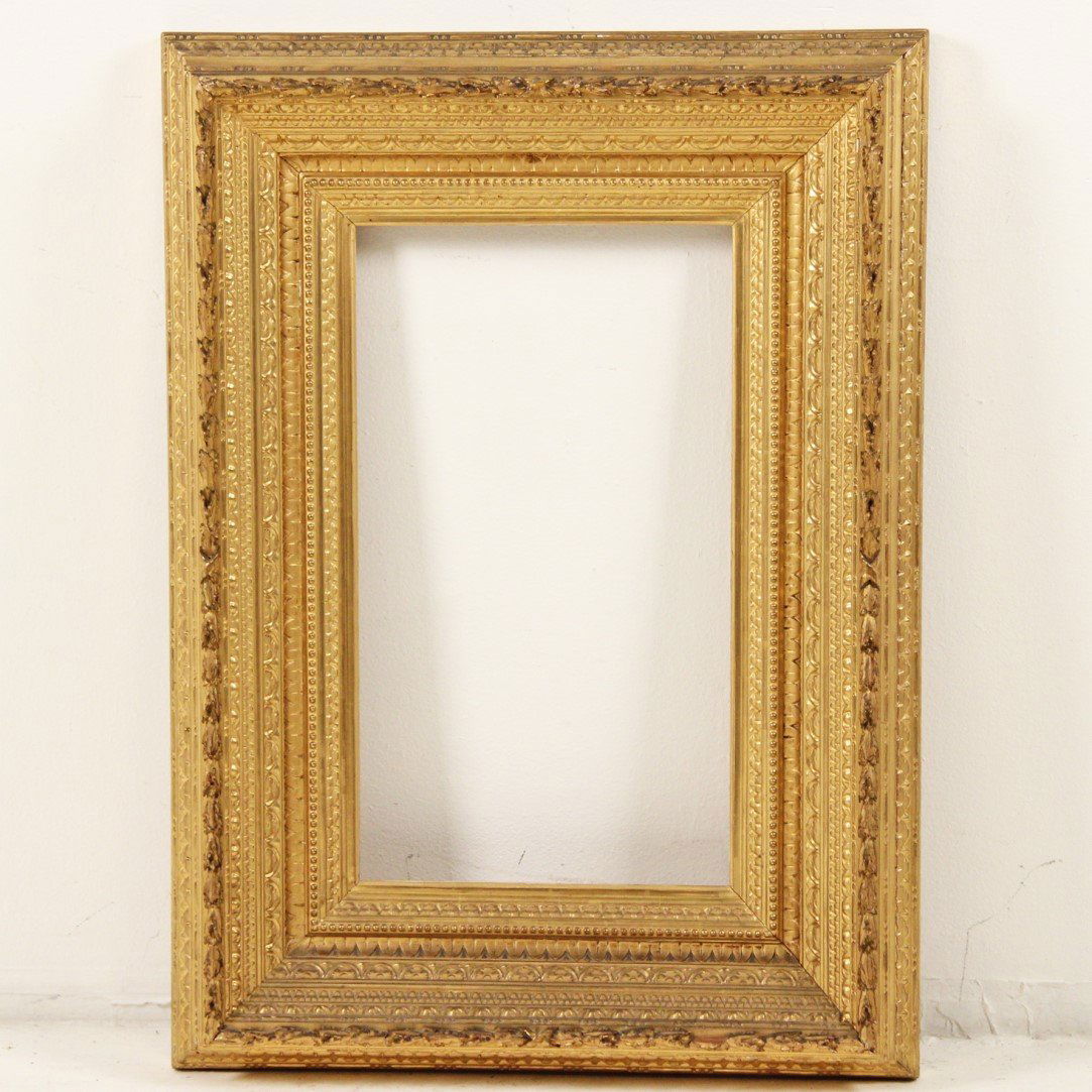 19TH C. WATER GILT GOLD LEAF MIRROR FRAME (1 of 3)