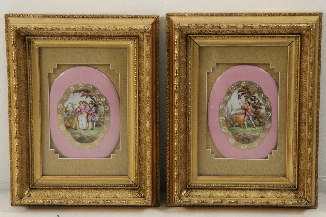 PAIR OF OVAL KPM PORCLEAIN PLAQUES (1 of 5)