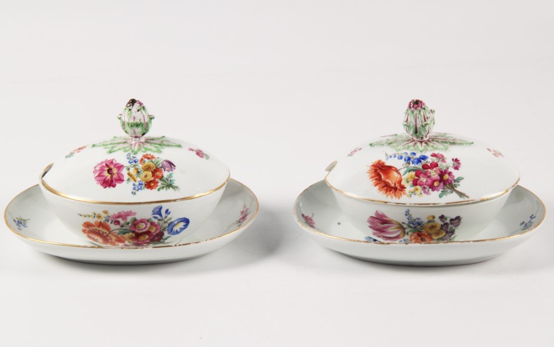 PAIR OF GERMAN MEISSEN COVERED TUREENS (1 of 3)