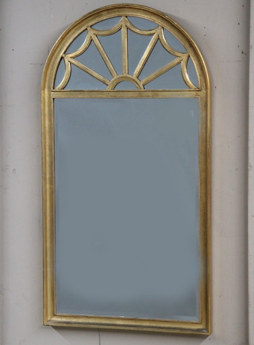LABARGE GOLD LEAF DOME SHAPED BEVELED EDGE MIRROR (1 of 1)