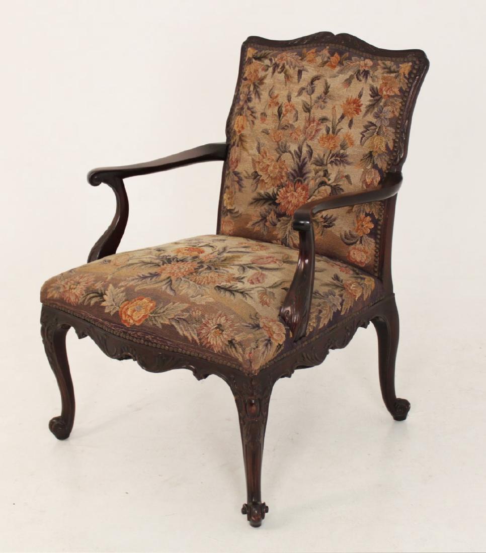 19TH C. MAHOGANY N/P GAINSBORO ARM CHAIR (1 of 1)