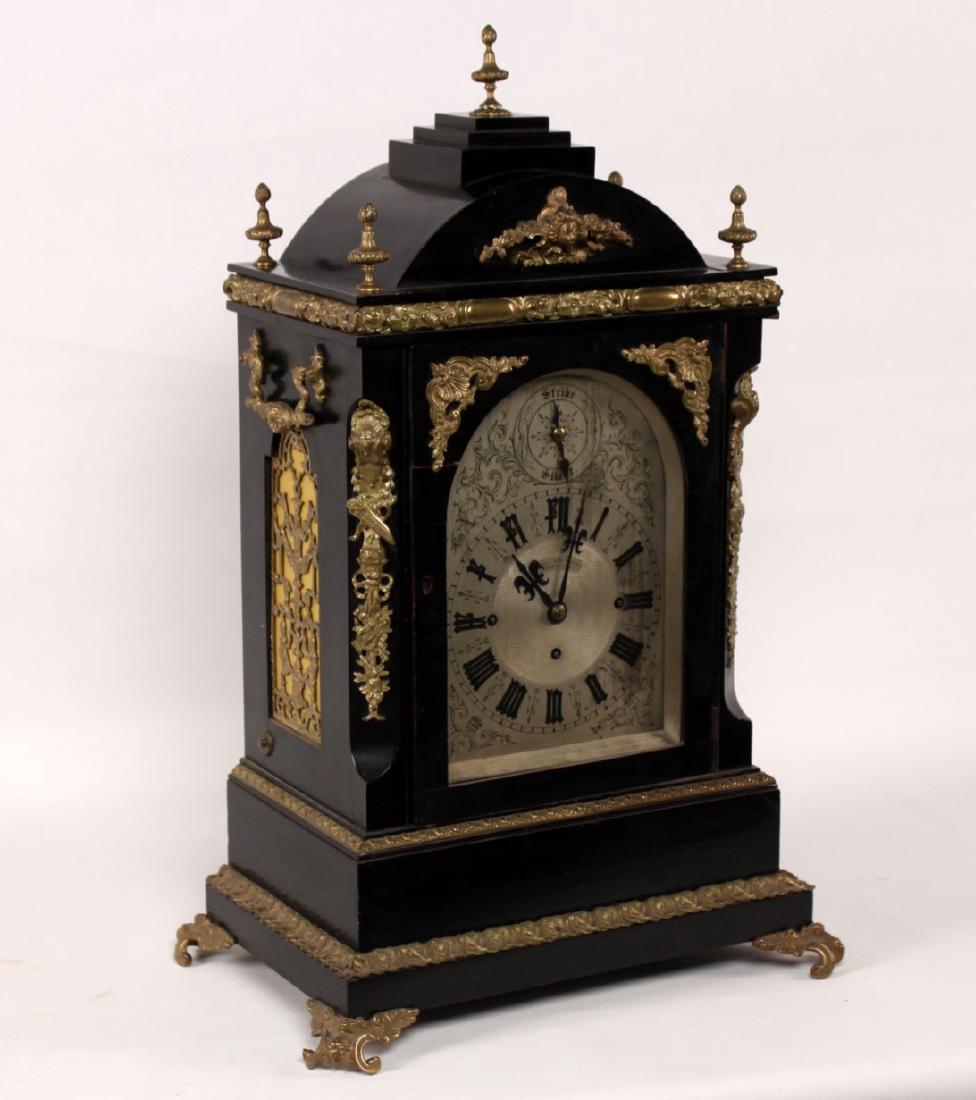 ENGLISH EBONIZED BRONZE MOUNTED BRACKET CLOCK (1 of 3)