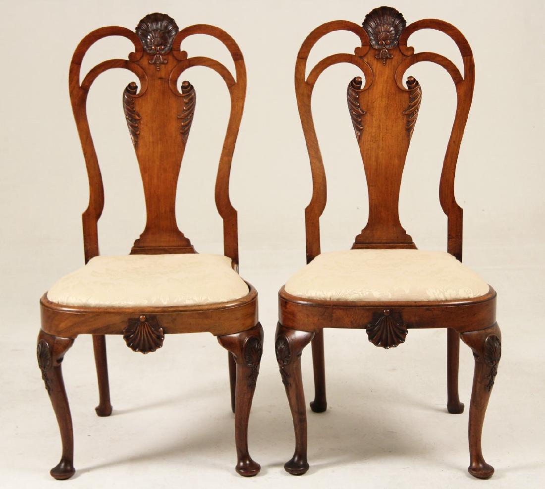 PAIR OF 19TH C. ENGLISH WALNUT CHAIRS (1 of 4)