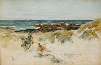 Michael Brown (British 1854-1957), Pulling the Anc: Michael Brown (British 1854-1957) Pulling the Anchor, Moray Firth Signed Michael Brown l.r. Watercolor on paper; apparently in good condition. Framed.* Sight size: 11 x 16-1/4