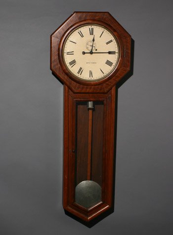 1534 Seth Thomas Walnut No 18 Regulator Wall Clock