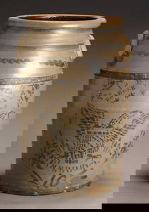 204: American Cobalt Decorated Salt Glazed Ten-Gallon S