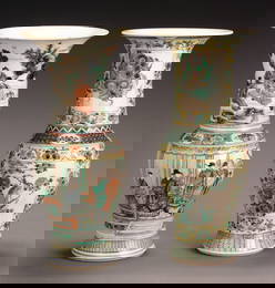 53: Two Chinese 'Famille Verte' Yen-Yen Vases