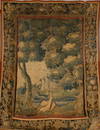 1001: Flemish Verdure Tapestry 19th Century 7 ft 4 in x