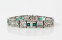 Tiffany & Co. Platinum, Emerald and Diamond Bracelet