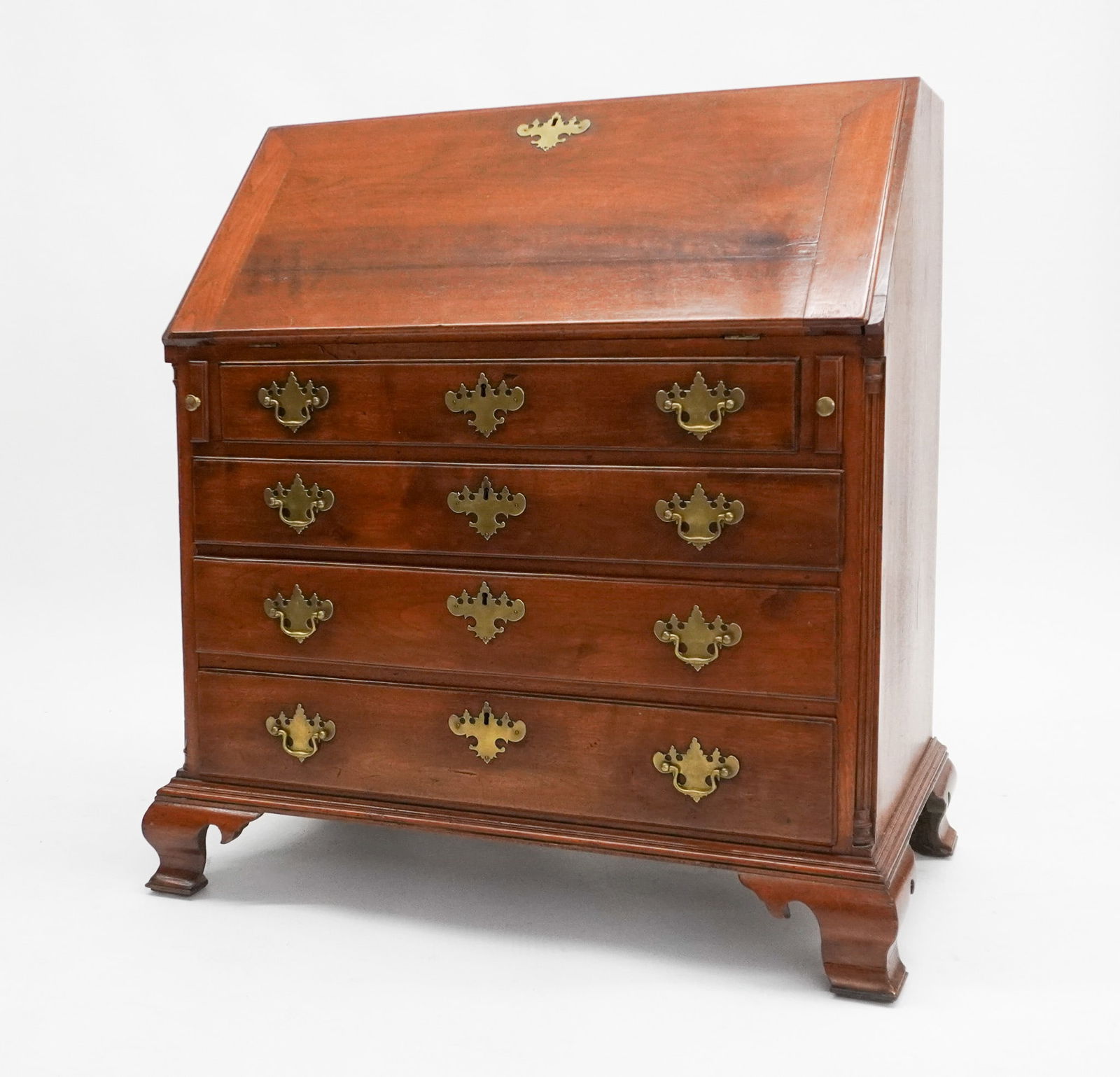 Chippendale Walnut Quarter Column Slant-Front Desk, Philadelphia Area, Circa 1770-1790 (1 of 2)