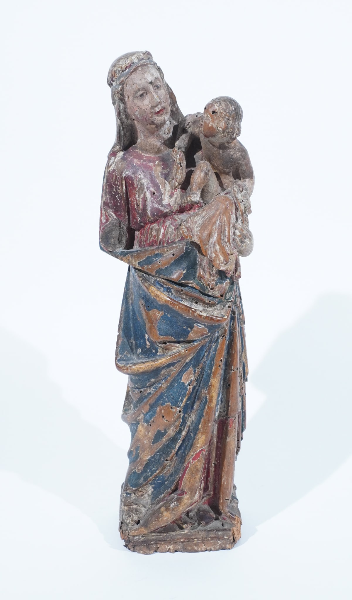 Continental Gothic Walnut Figural Group of Virgin and Child, Northern Italy, Probably Turin, 14th (1 of 4)