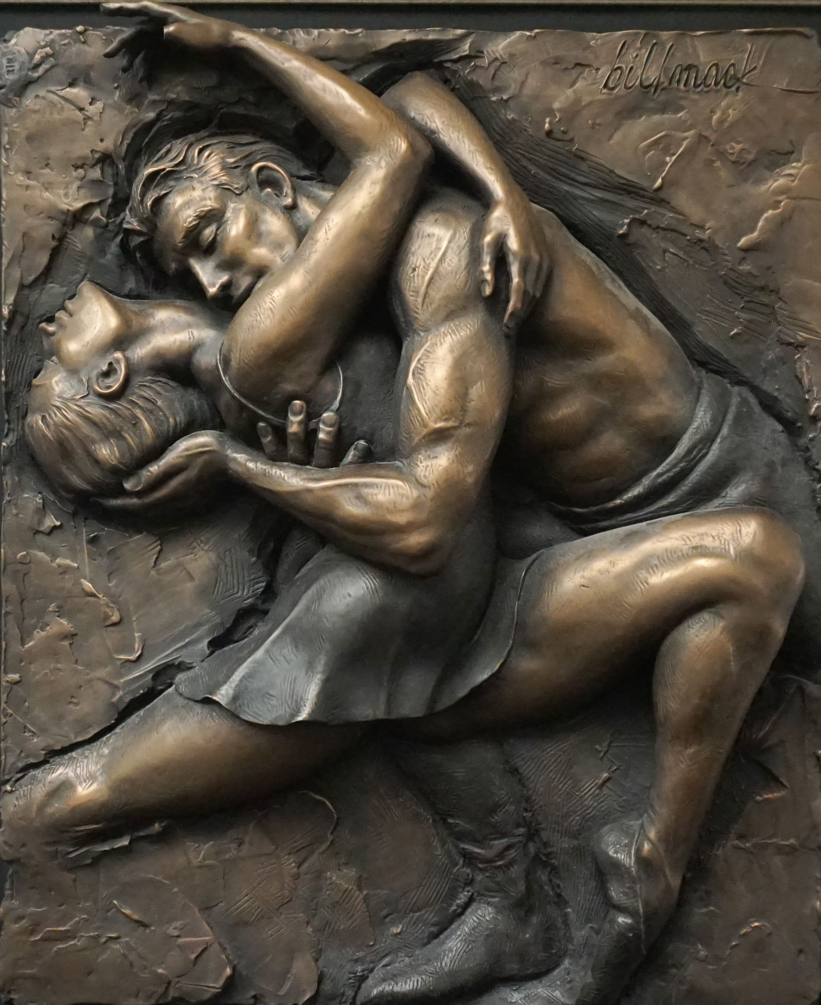 Bill Mack (American b. 1949), Crescendo Embrace, Alto-Relief Metal Sculpture from the Bronze Edition (1 of 2)