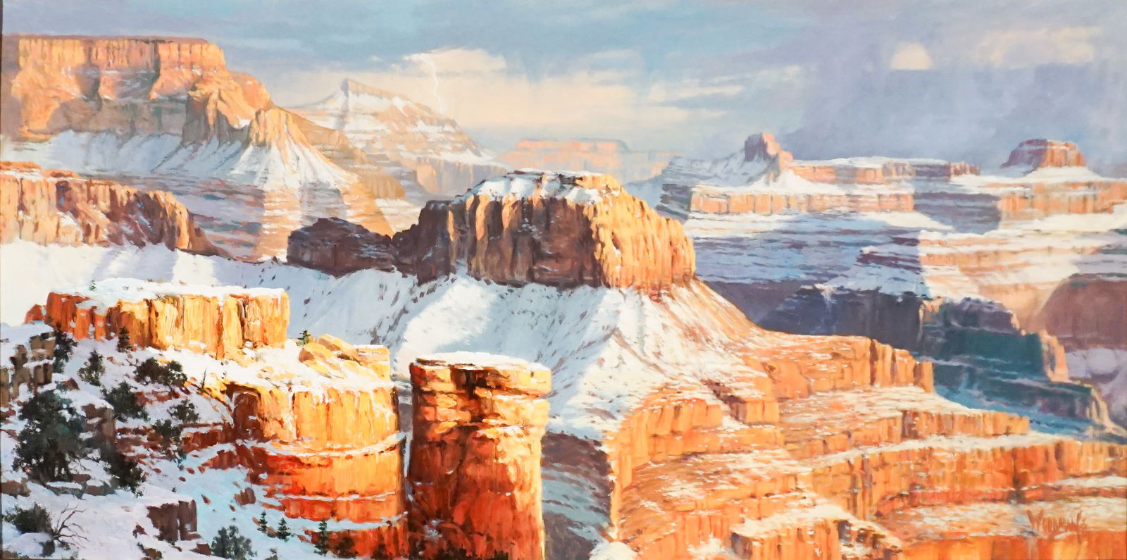 Patrick Woodman (American b. 1948), Winter's Blanket, Oil on canvas, 18 x 36 in (45.7 x 91.4 cm) (1 of 2)