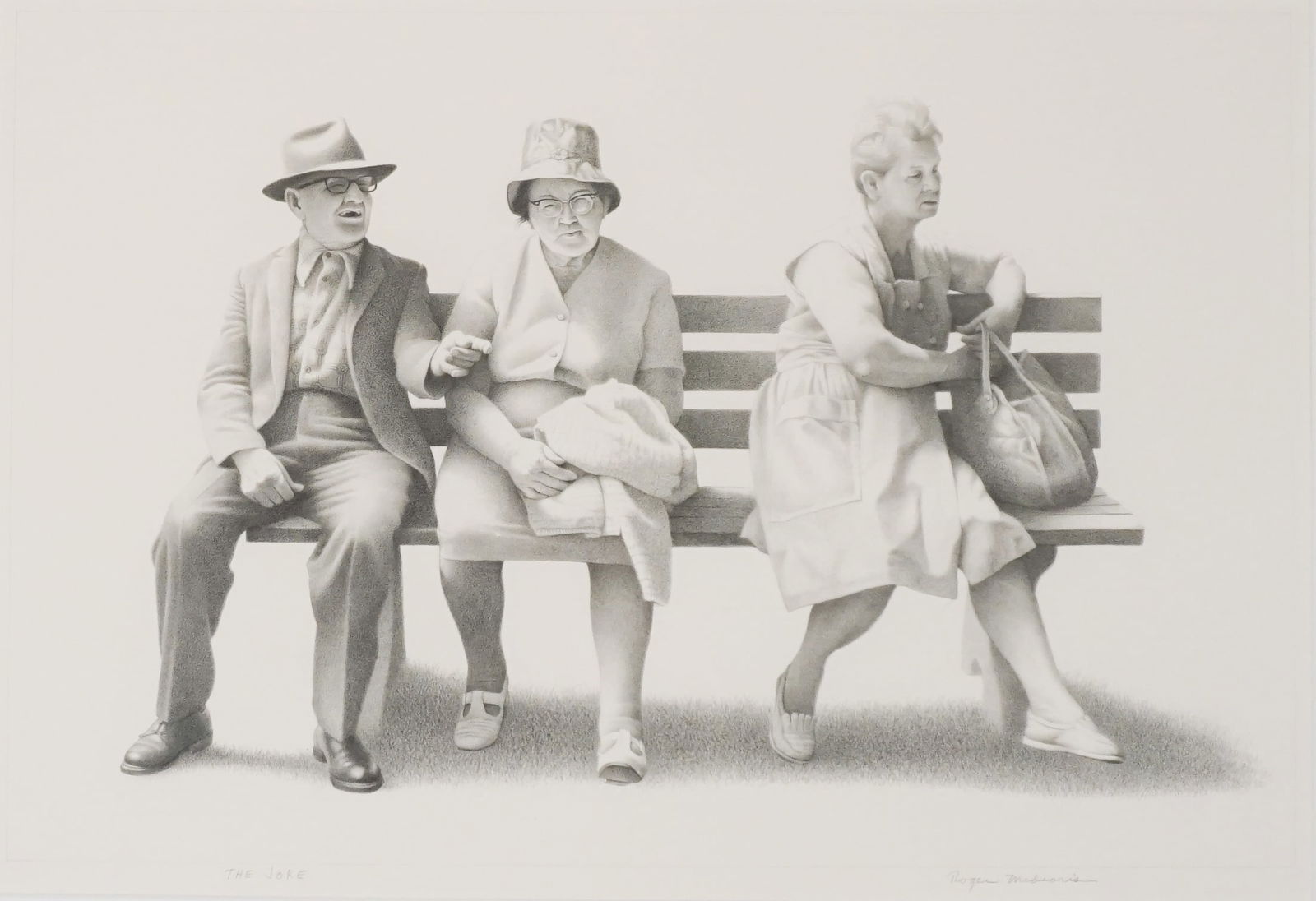 Roger Norman Medearis (American 1920-2001), The Joke, Graphite on paper, Image size: 16 x 24 in (1 of 2)