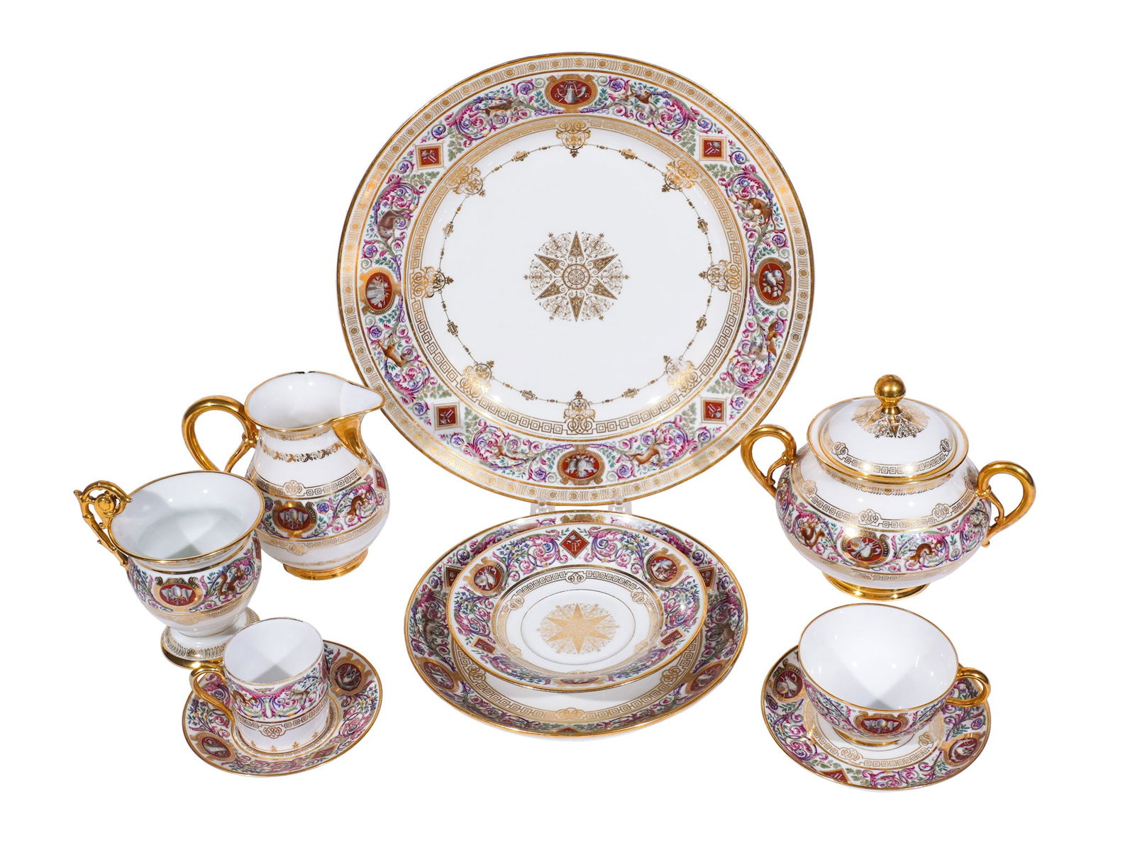 Sèvres Assembled Dessert Set from the Hunting Service Commissioned for the Château de (1 of 3)