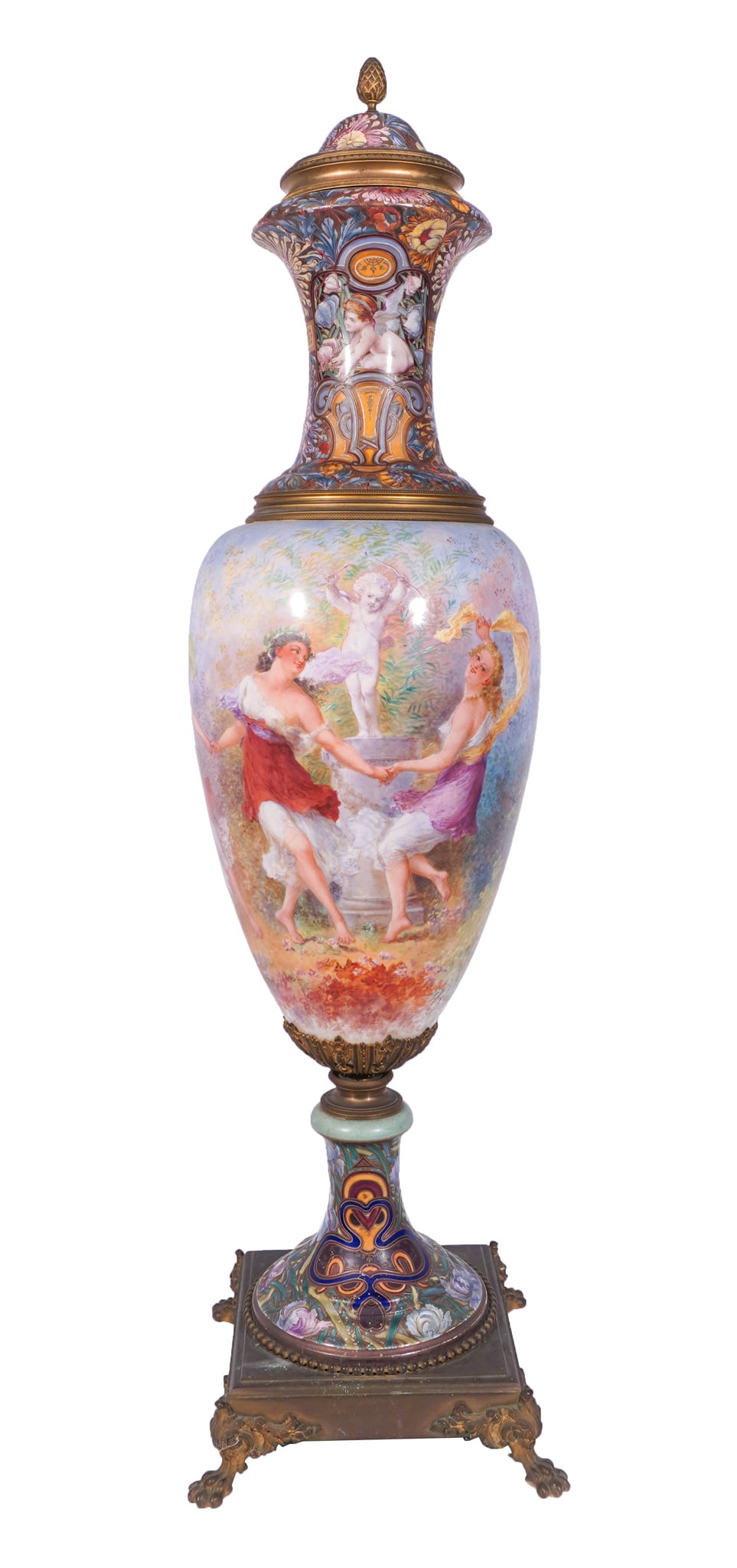 Sèvres-Type Ormolu Mounted Covered 'Allegory of Love' Urn, Signed Fuchs, Late 19th Century, (1 of 5)