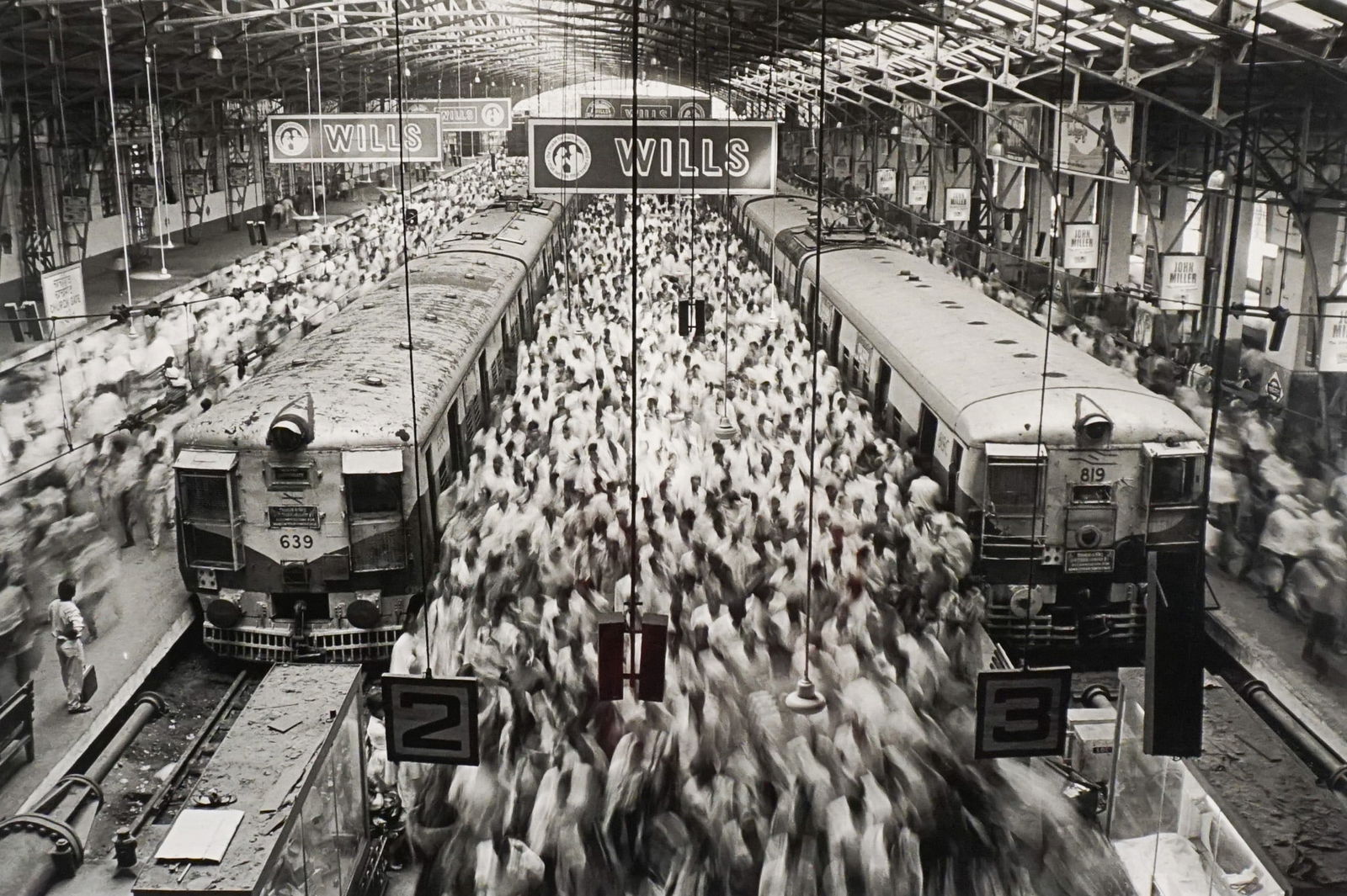 Sebastião Selgado (Brazilian 1944-2025), Churchgate Station, Western Railroad Line, Bombay,: Sebastião Salgado(Brazilian, 1944-2025)Churchgate Station, Western Railroad Line, Bombay, IndiaGelatin silver printSigned, located India and dated 1995 on versoSheet size: 31-1/4 x 45-1/2