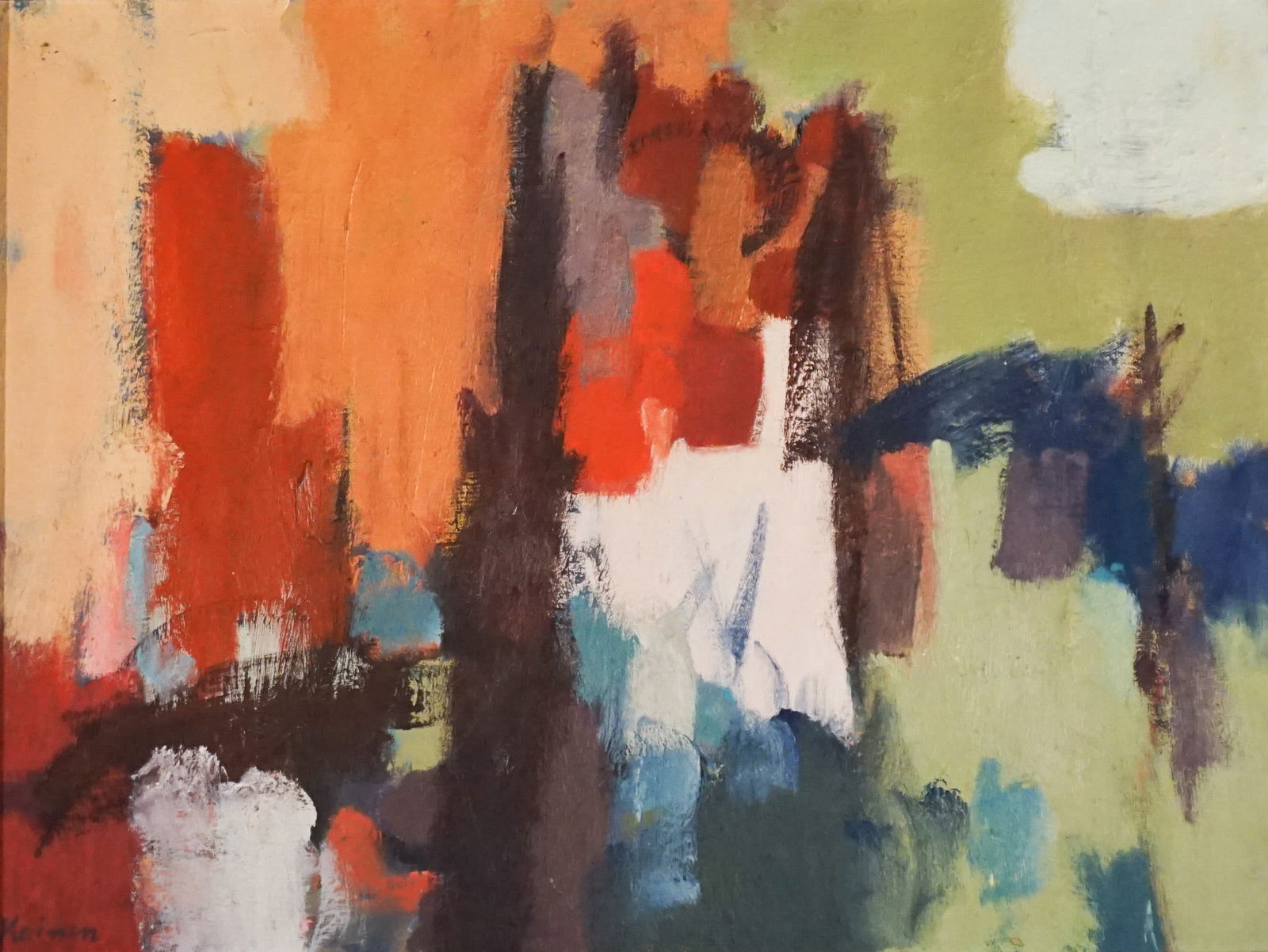 Jacob Kainen (American 1909-2001), Untitled, Oil on Masonite, 18 x 24 in (45.7 x 61 cm); Frame: 21 x (1 of 2)