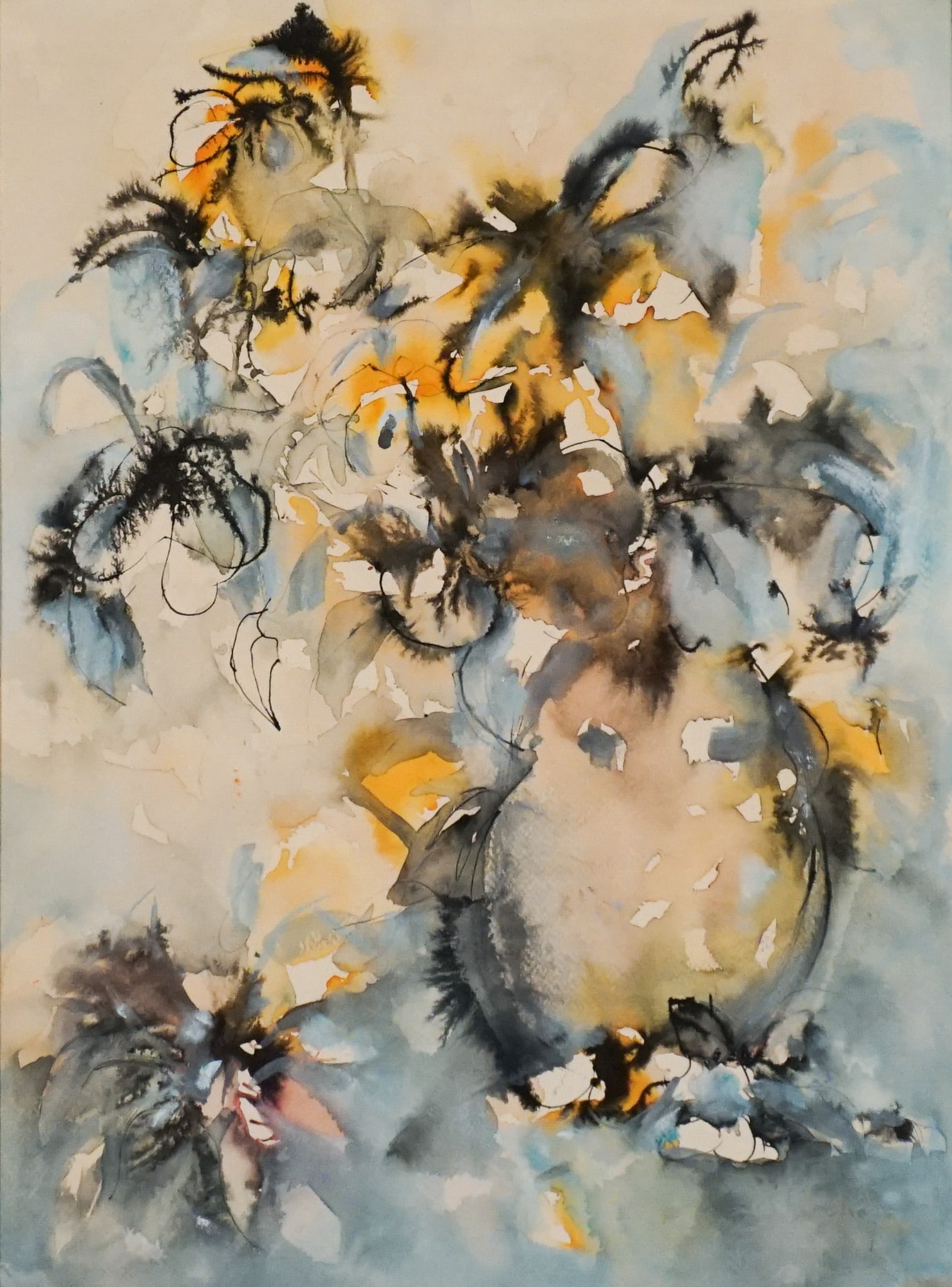 Adolphus Ealey (American 1941-1992), Untitled, Watercolor and ink wash on paper, Sight size: 23-1/2 (1 of 2)