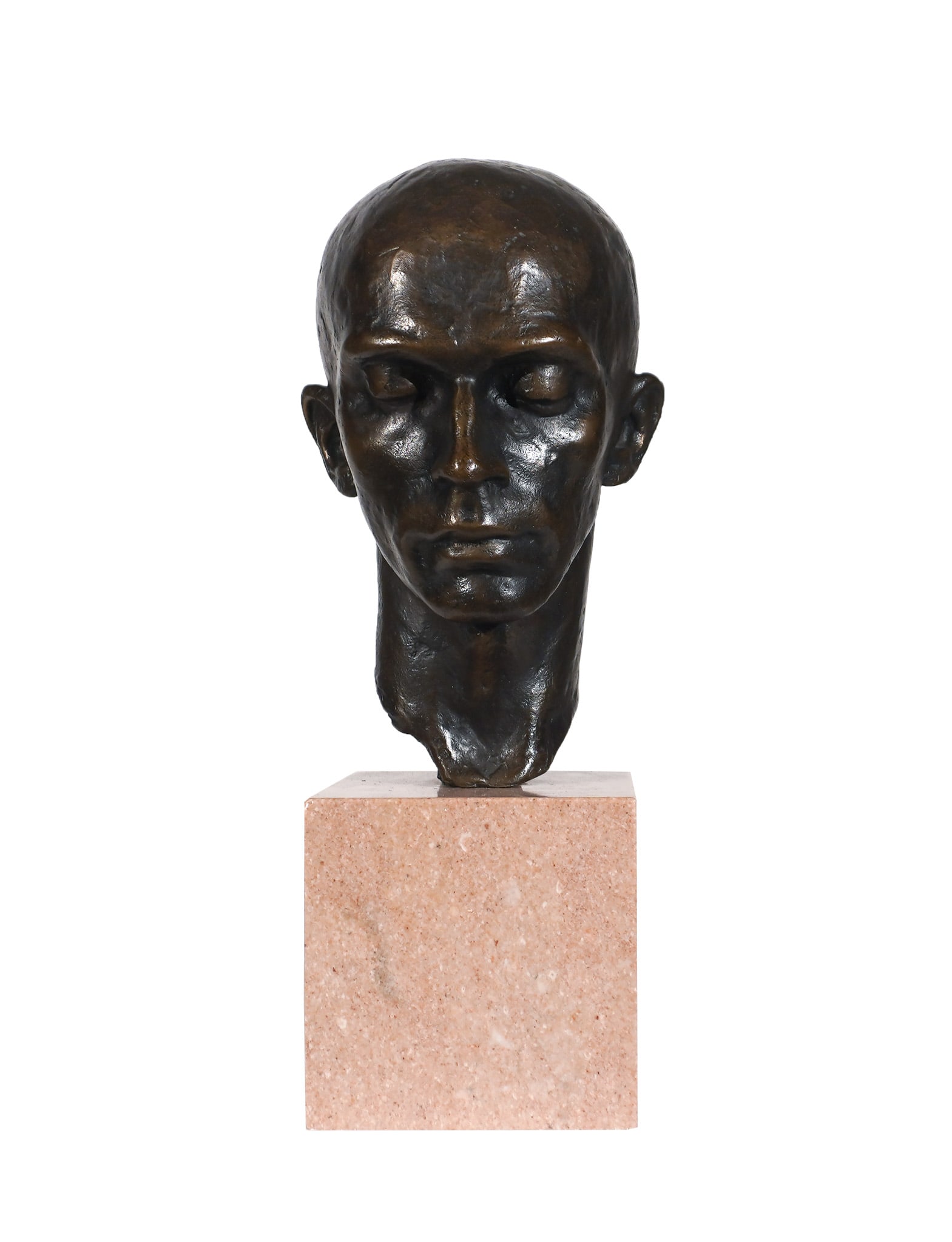 Richmond Barthe (American 1901-1989, Head of a Dancer (Harald Kreutzberg), Bronze sculpture with (1 of 3)