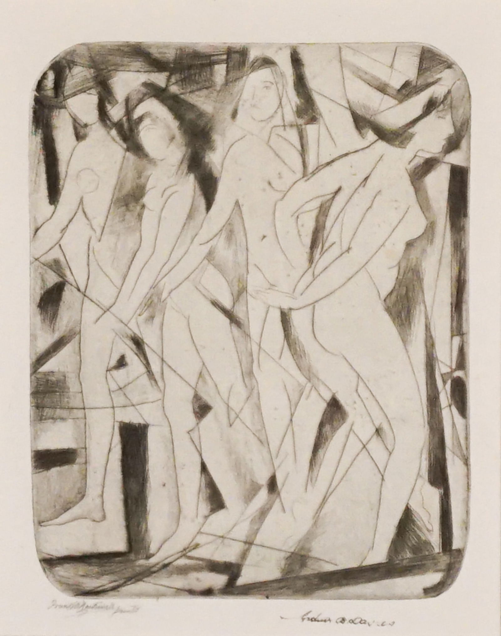 Arthur B. Davies (American 1862-1928), Andante (Czestochowski 34), Drypoint, 1916, Sight size: 178 x (1 of 2)