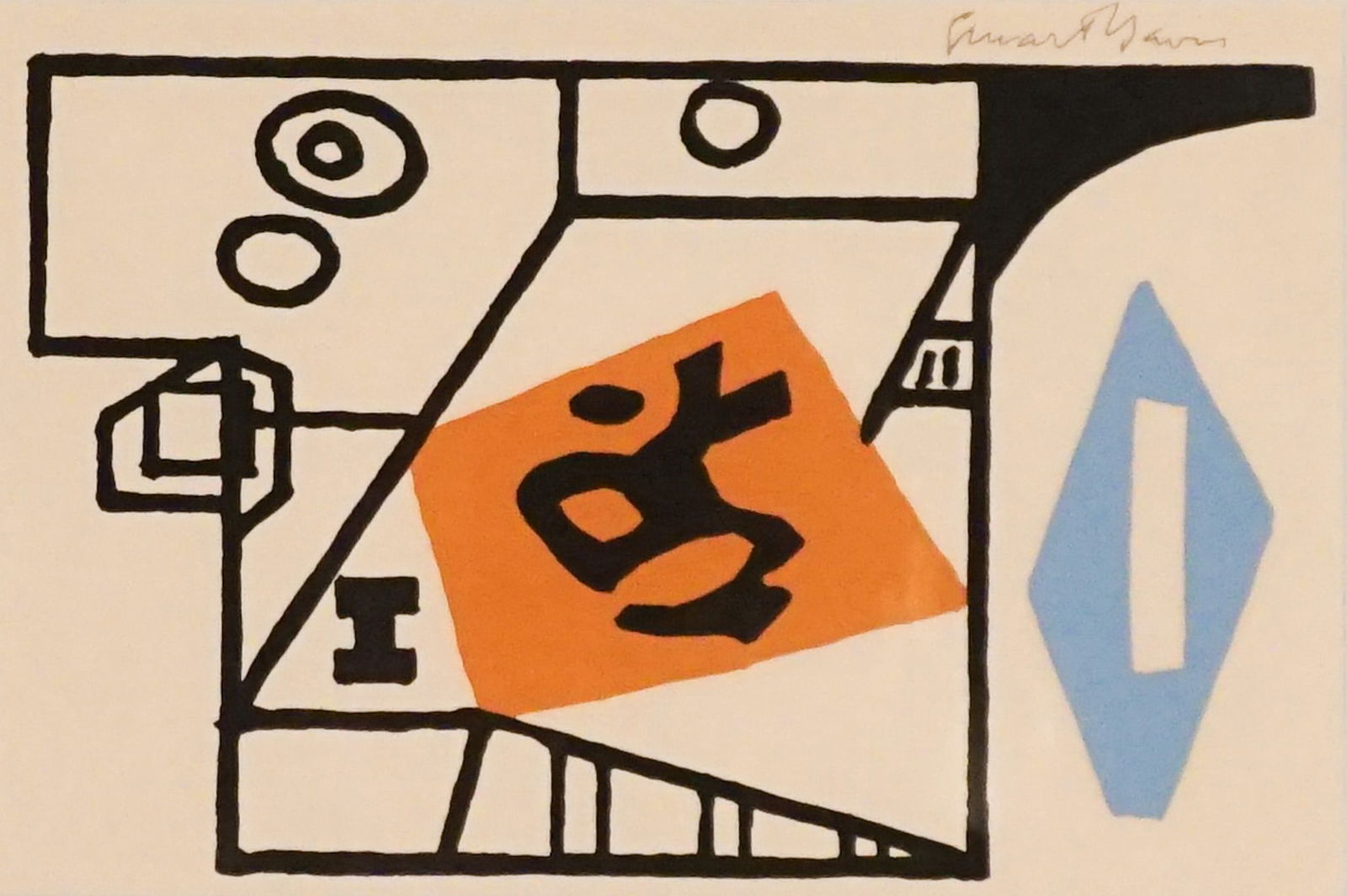 After Stuart Davis (American 1892-1964), Ivy League (Cole 26), Serigraph in color on Ticonderoga (1 of 2)