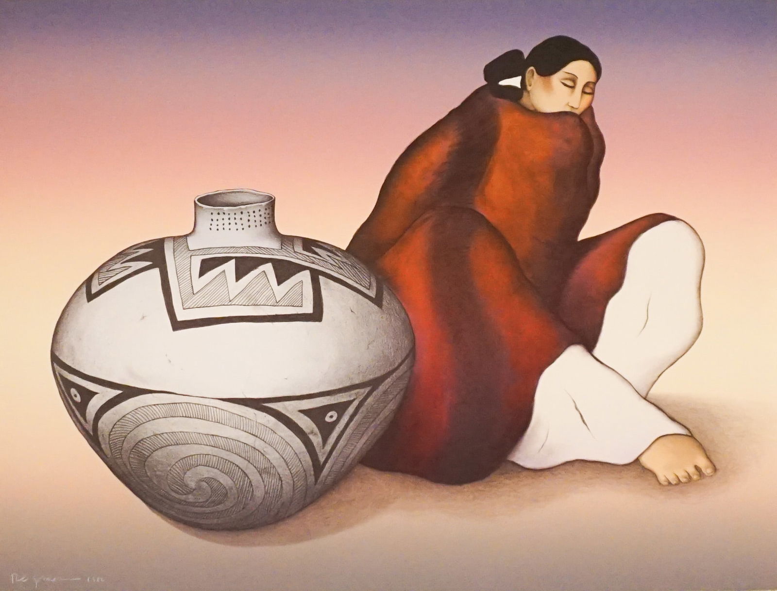 Rudolph Carl (R.C.) Gorman (American 1932-2005), Anasazi Jar, Lithograph in color, Sheet size: 686 x (1 of 2)