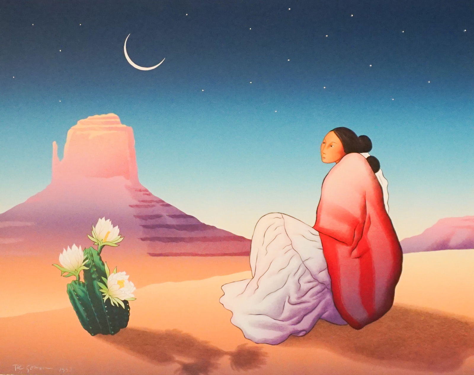 Rudolph Carl (R.C.) Gorman (American 1932-2005), Moon Flower, Lithograph in color, Sheet size: 851 x (1 of 2)