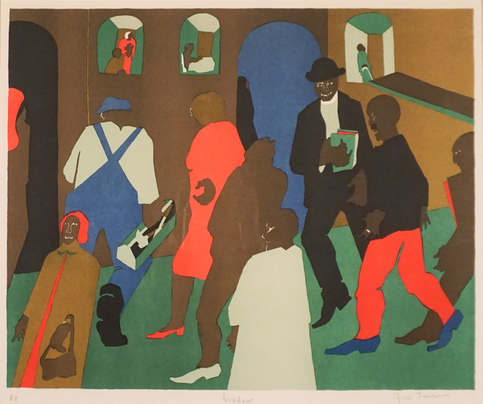 Jacob Armstead Lawrence (American 1917-2000), Windows, Offset lithograph in color on Rives BFK (1 of 2)