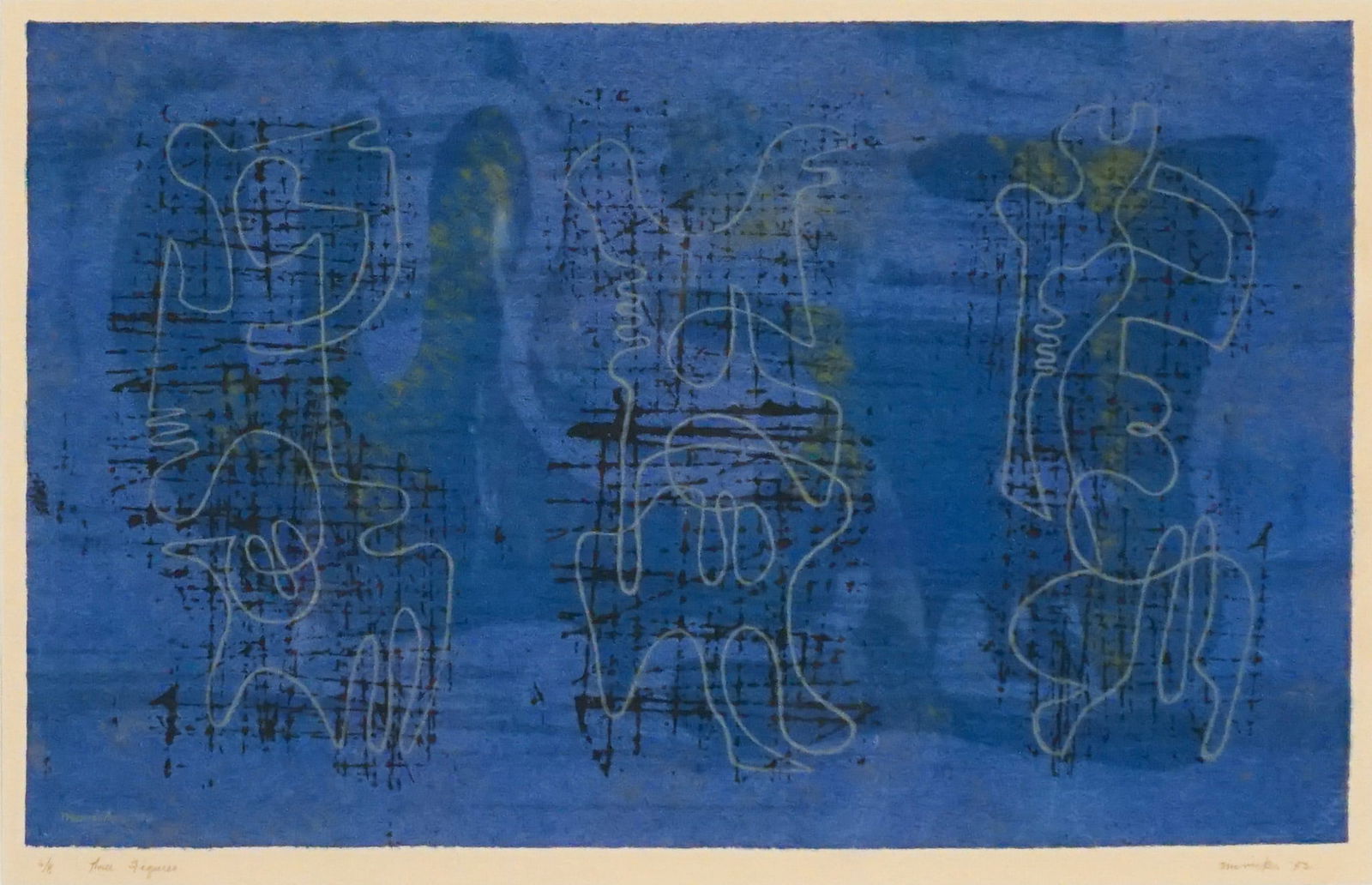 Jesse Jay McVicker (American 1911-2004), Three Figures, Silkscreen in color, Sight size: 279 x 432 (1 of 2)