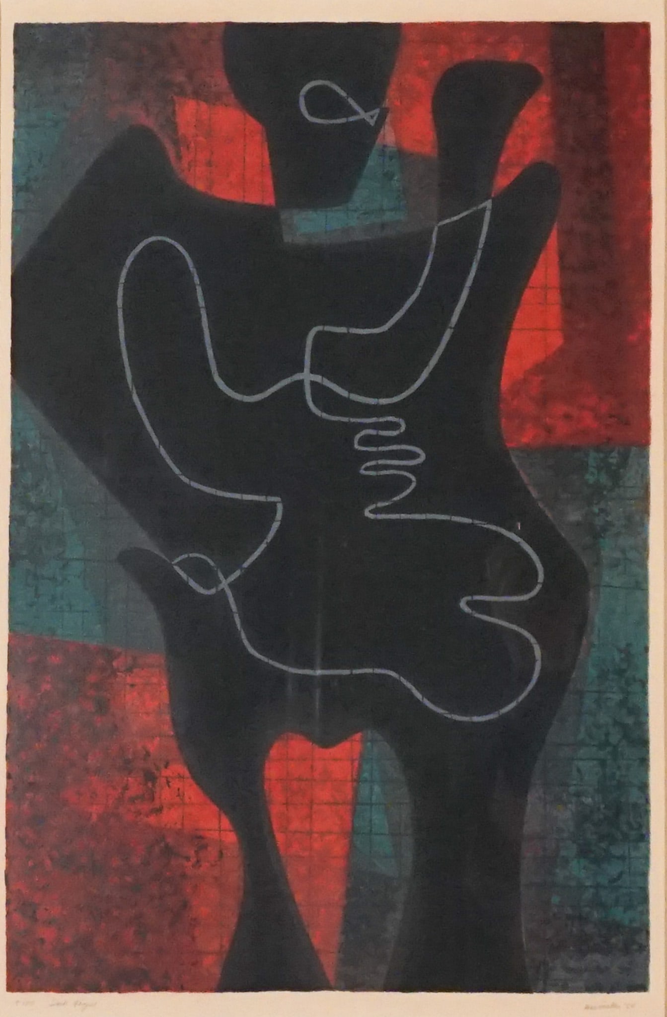Jesse Jay McVicker (American 1911-2004), Dark Figure, Silkscreen in color, Sight size: 483 x 318 mm (1 of 2)