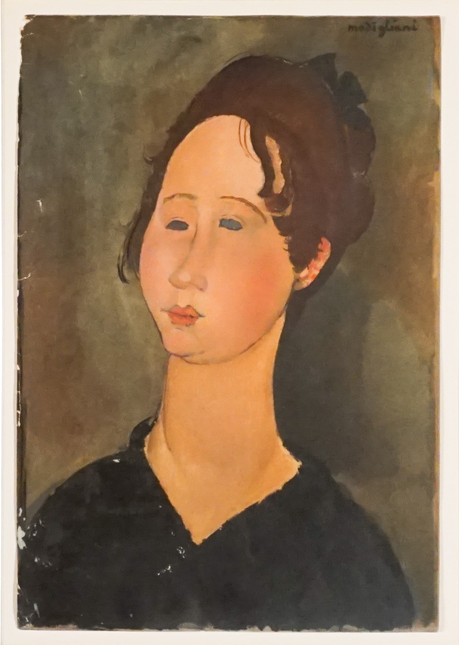 After Amedeo Modigliani (Italian 1884-1920), La Bourguignonne, Collotype, 1950, Sheet size: 533 x: After Amedeo Modigliani(Italian, 1884-1920)La BourguignonneCollotype, 1950Signed in plate Modigliani u.r., published by Guy SpitzerProperty from a Prominent Potomac CollectionSheet