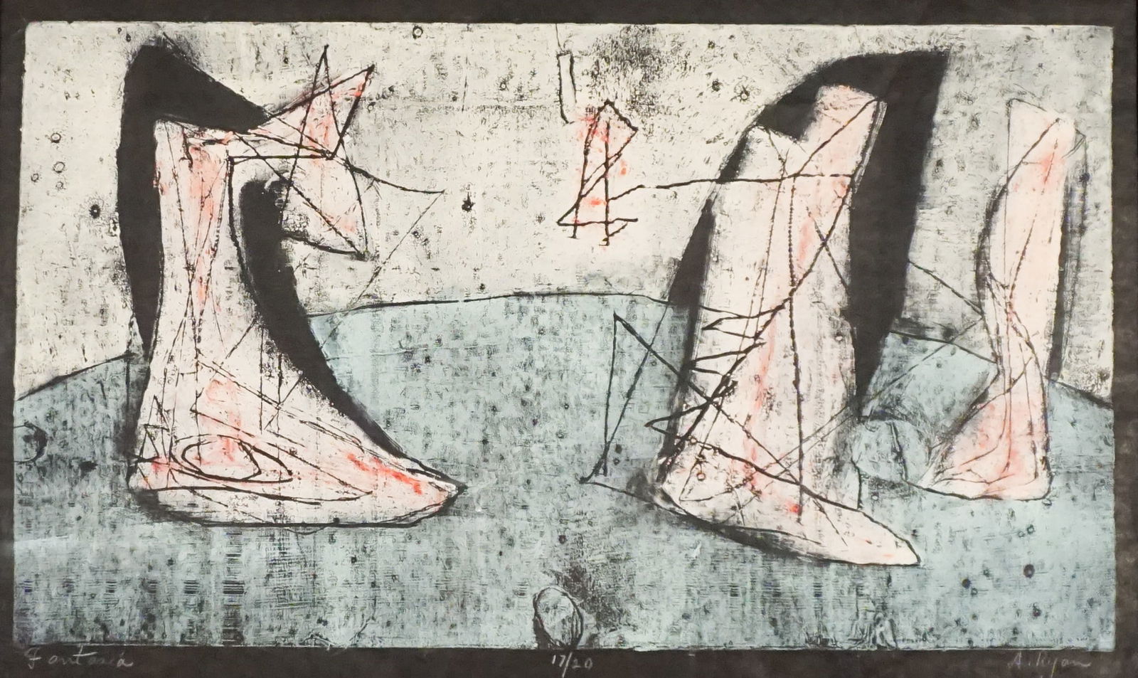 Anne Ryan (American 1889-1954), Fantasia, Woodcut in colors on black wove paper, Sheet size: 318 x (1 of 2)